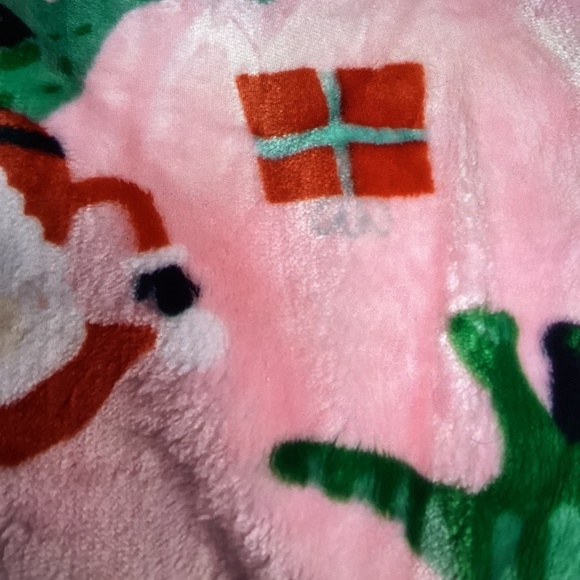 New The Frosty Factory Oversized Christmas Throw - pink Santa on Dinosaurs 60x70 - Picture 4 of 8